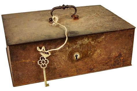 antique metal keyed bank box with handle|Antique Metal Box With Key .